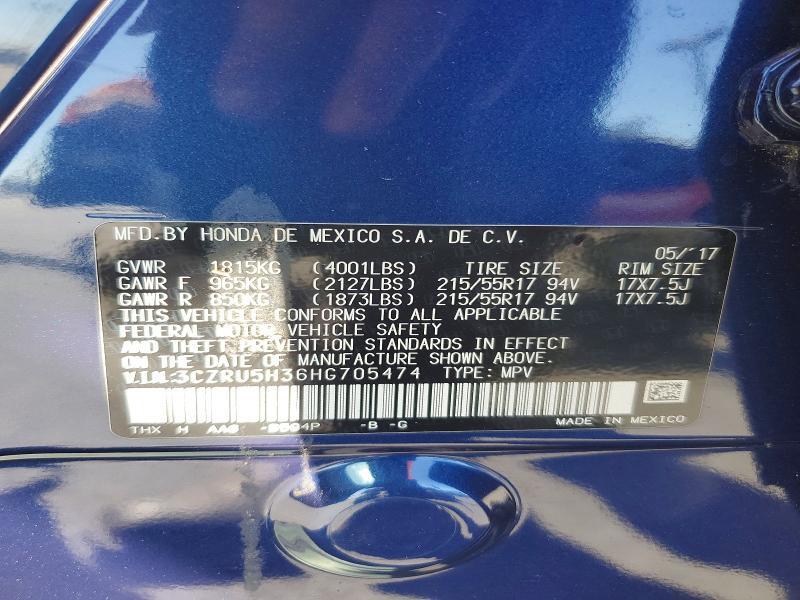 3CZRU5H36HG705474 2017 HONDA HR-V photo no. 12