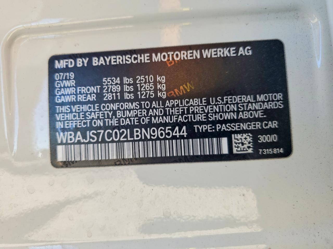 WBAJS7C02LBN96544 2020 BMW M550XI photo no. 12