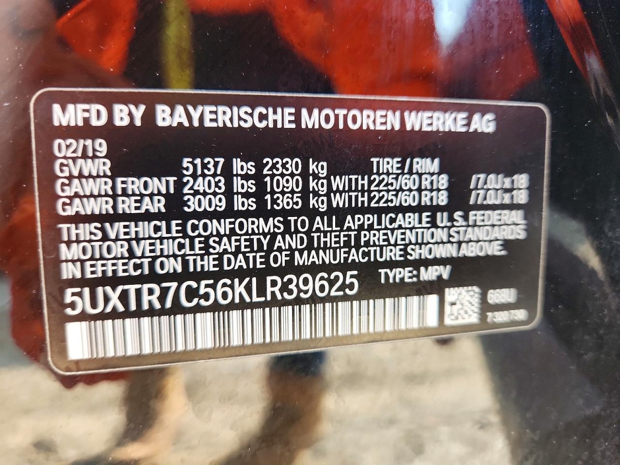 2019 BMW X3 SDRIVE30I — Фото 13 из 13