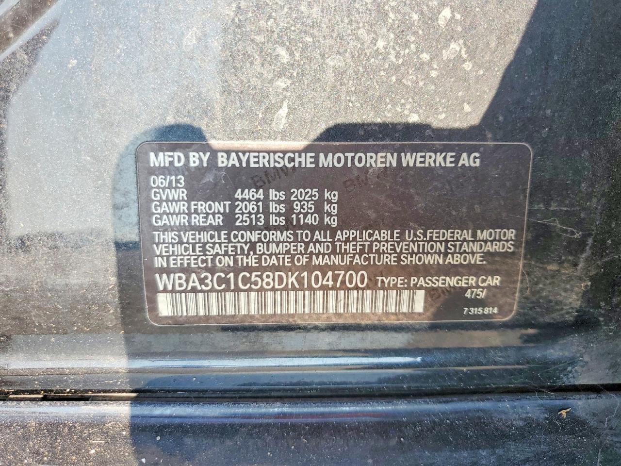 WBA3C1C58DK104700 2013 BMW 328 photo no. 12
