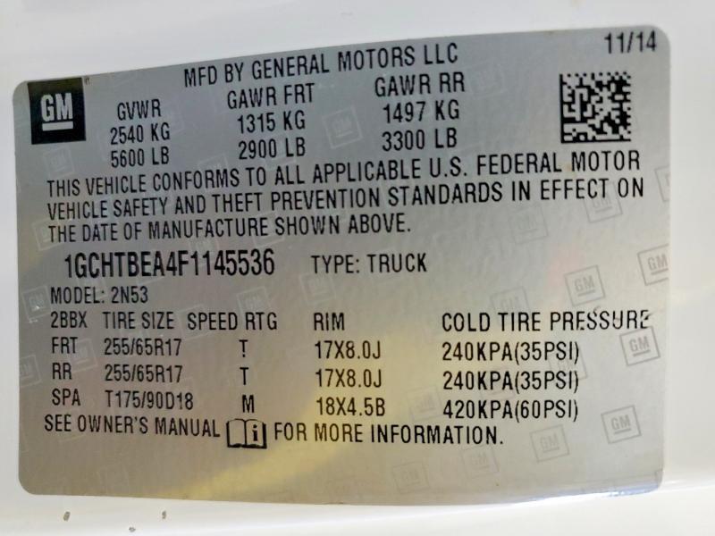 1GCHTBEA4F1145536 2015 CHEVROLET COLORADO photo no. 12