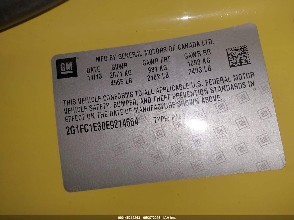 2G1FC1E30E9214664 2014 CHEVROLET CAMARO photo no. 9