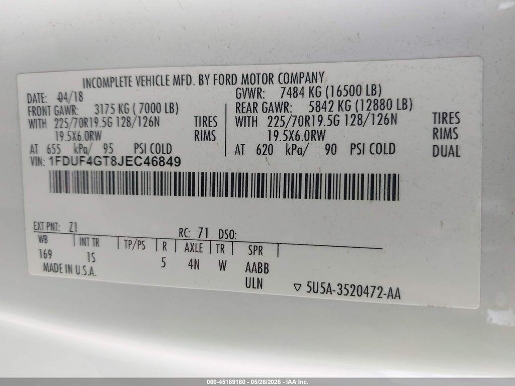 1FDUF4GT8JEC46849 2018 FORD F-450 CHASSIS photo no. 8