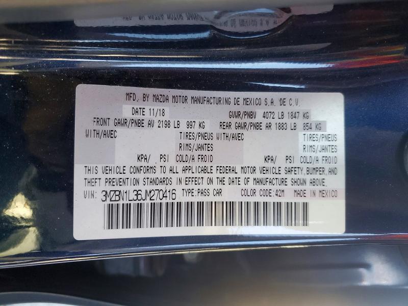 3MZBN1L36JM270416 2018 MAZDA 3 photo no. 12