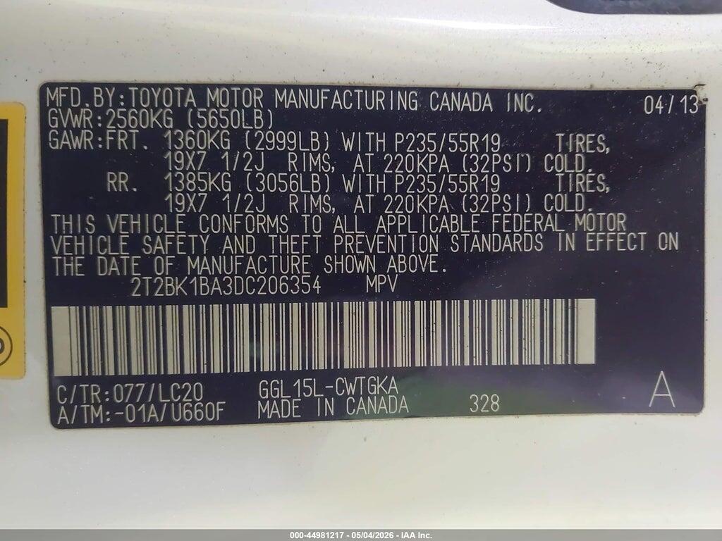 2T2BK1BA3DC206354 2013 LEXUS RX 350 photo no. 9