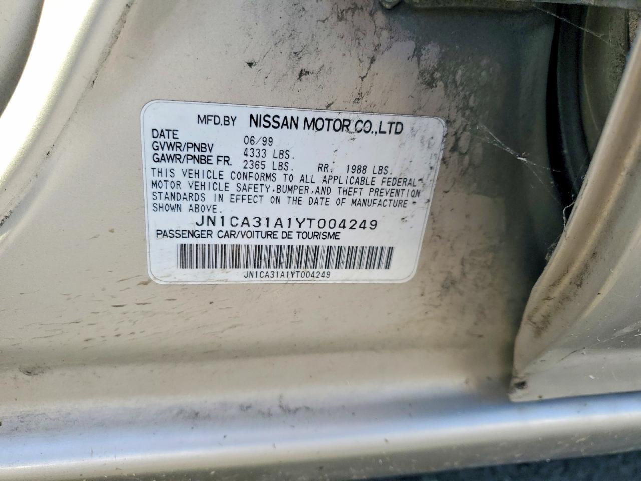 JN1CA31A1YT004249 2000 NISSAN MAXIMA photo no. 12