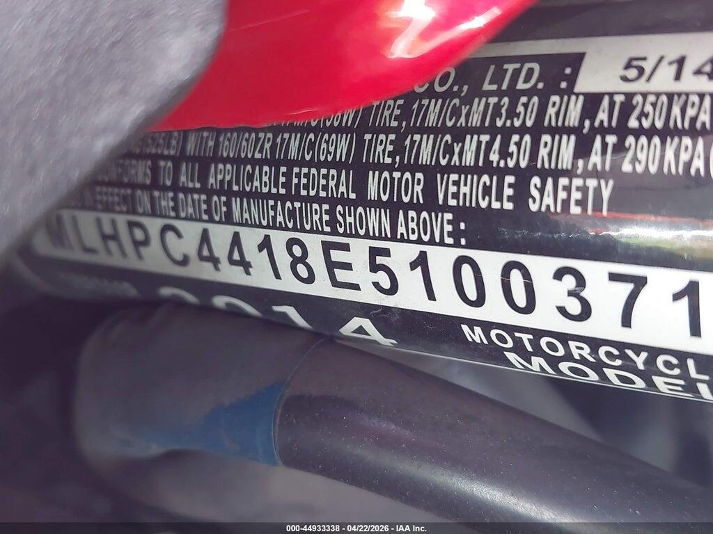 MLHPC4418E5100371 2014 HONDA CBR500 photo no. 10