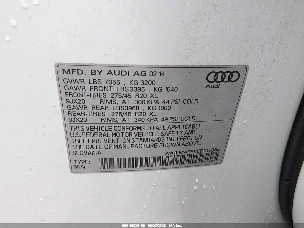 WA1LMAFE6ED016885 2014 AUDI Q7 photo no. 9