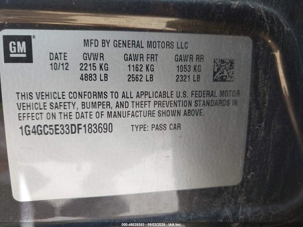 1G4GC5E33DF183690 2013 BUICK LACROSSE photo no. 9