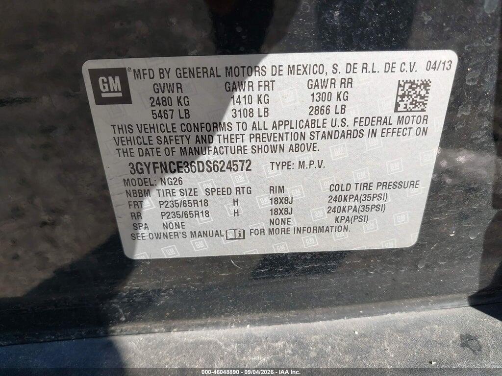 3GYFNCE36DS624572 2013 CADILLAC SRX photo no. 9