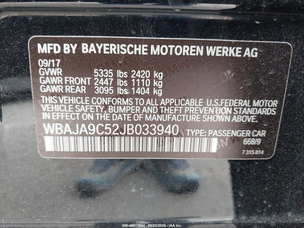 WBAJA9C52JB033940 2018 BMW 530E photo no. 9