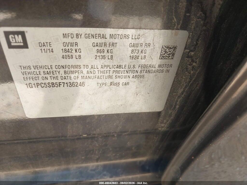 1G1PC5SB5F7136246 2015 CHEVROLET CRUZE photo no. 9