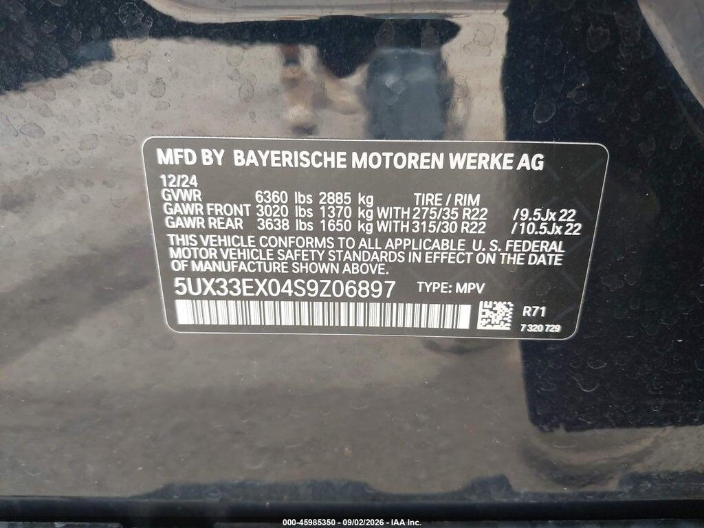 5UX33EX04S9Z06897 2025 BMW X6 photo no. 9