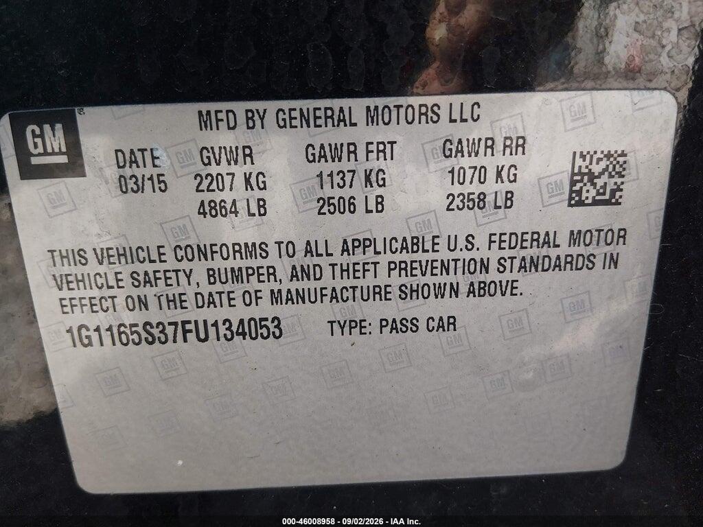 1G1165S37FU134053 2015 CHEVROLET IMPALA photo no. 9