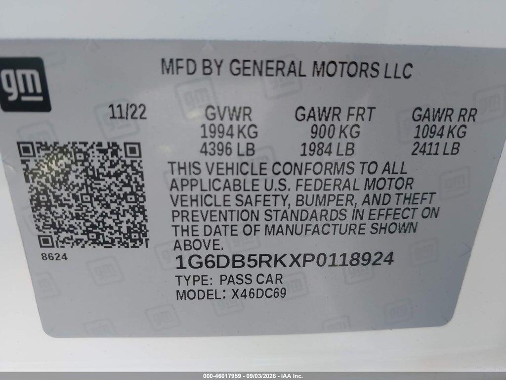 1G6DB5RKXP0118924 2023 CADILLAC CT4 photo no. 9