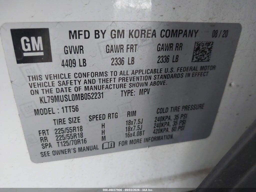 KL79MUSL0MB052231 2021 CHEVROLET TRAILBLAZER photo no. 9