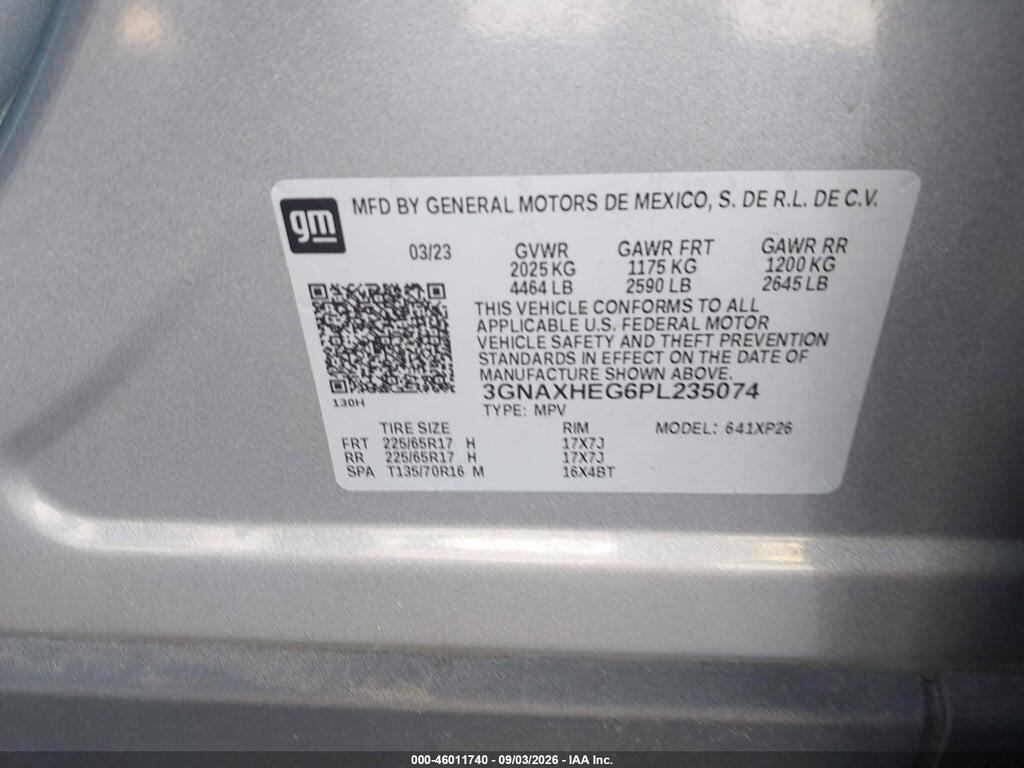3GNAXHEG6PL235074 2023 CHEVROLET EQUINOX photo no. 9