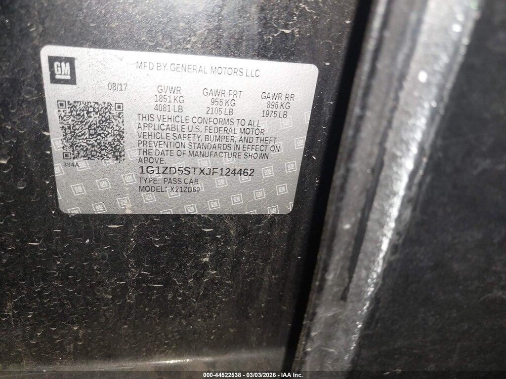 1G1ZD5STXJF124462 2018 CHEVROLET MALIBU photo no. 9