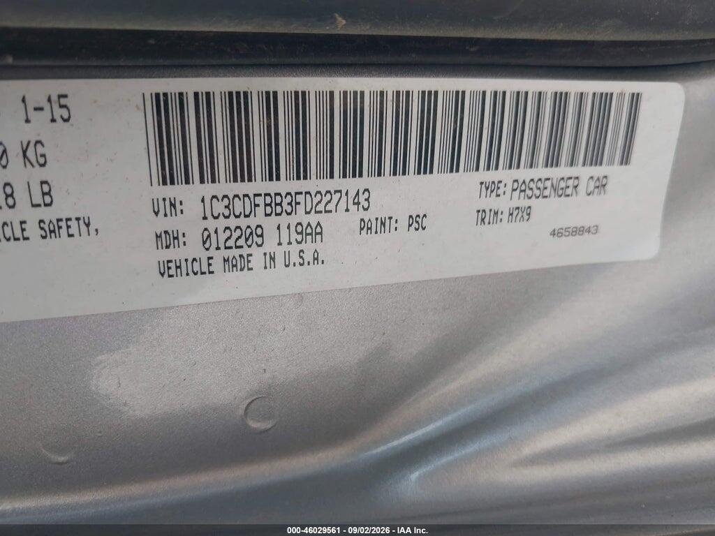 1C3CDFBB3FD227143 2015 DODGE DART photo no. 9