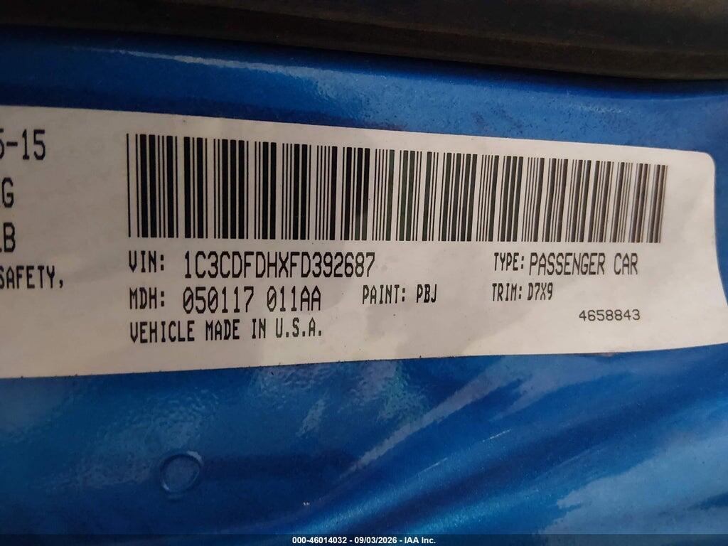 1C3CDFDHXFD392687 2015 DODGE DART photo no. 9
