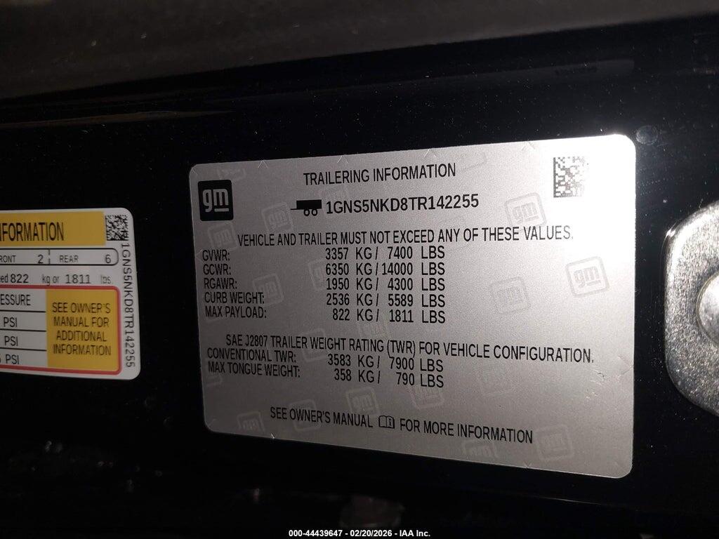 1GNS5NKD8TR142255 2026 CHEVROLET TAHOE photo no. 9