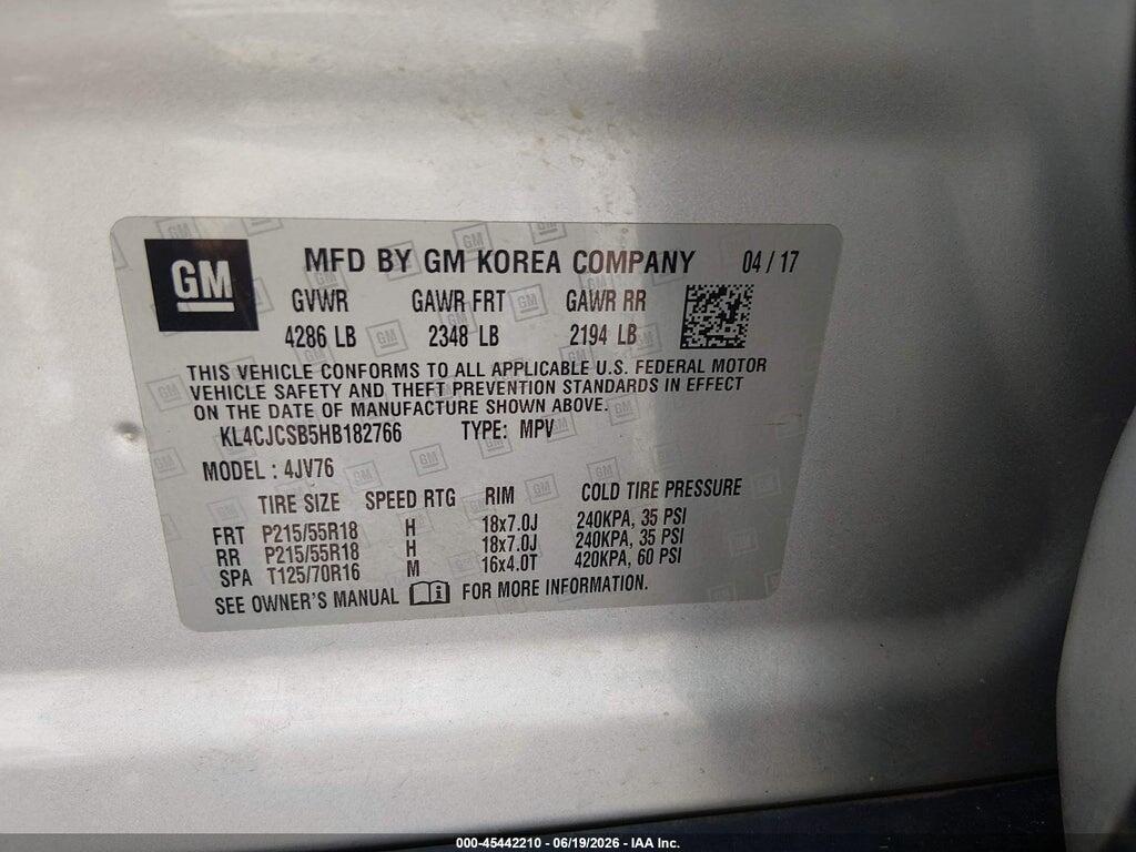KL4CJCSB5HB182766 2017 BUICK ENCORE photo no. 9
