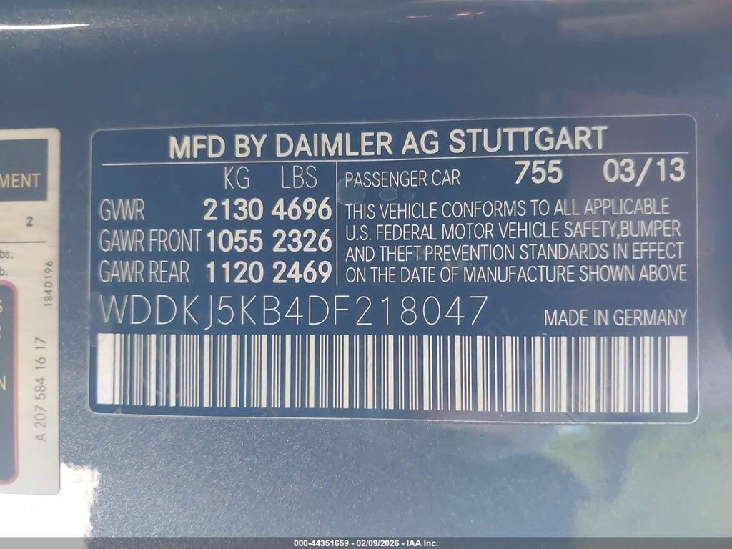 WDDKJ5KB4DF218047 2013 MERCEDES-BENZ E 350 photo no. 9