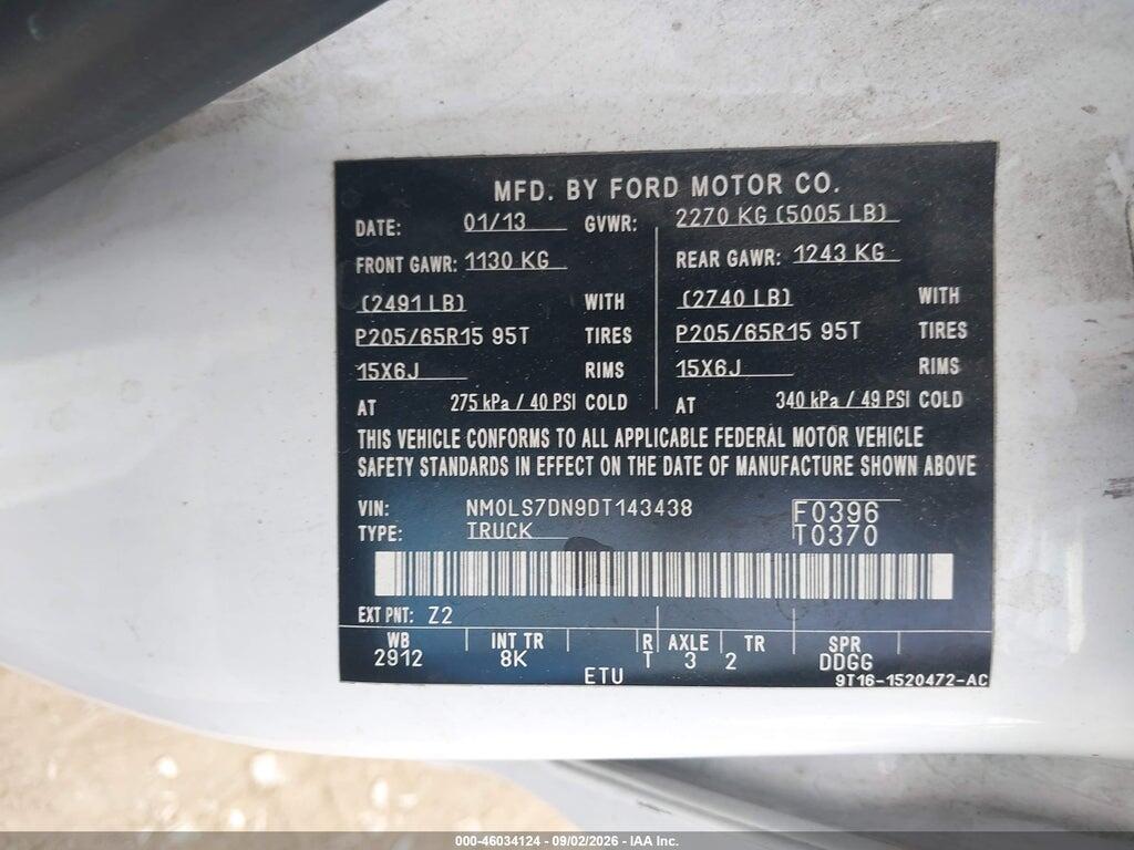 NM0LS7DN9DT143438 2013 FORD TRANSIT CONNECT photo no. 9