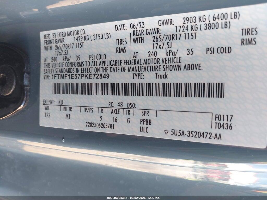 1FTMF1E57PKE72849 2023 FORD F-150 photo no. 9