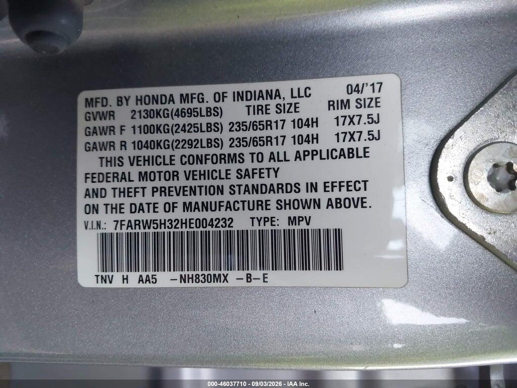 7FARW5H32HE004232 2017 HONDA CR-V photo no. 9