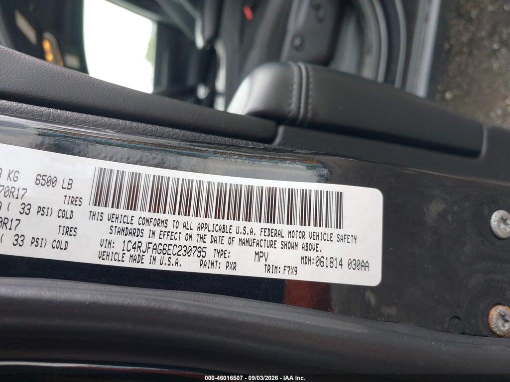 1C4RJFAG6EC230795 2014 JEEP GRAND CHEROKEE photo no. 9