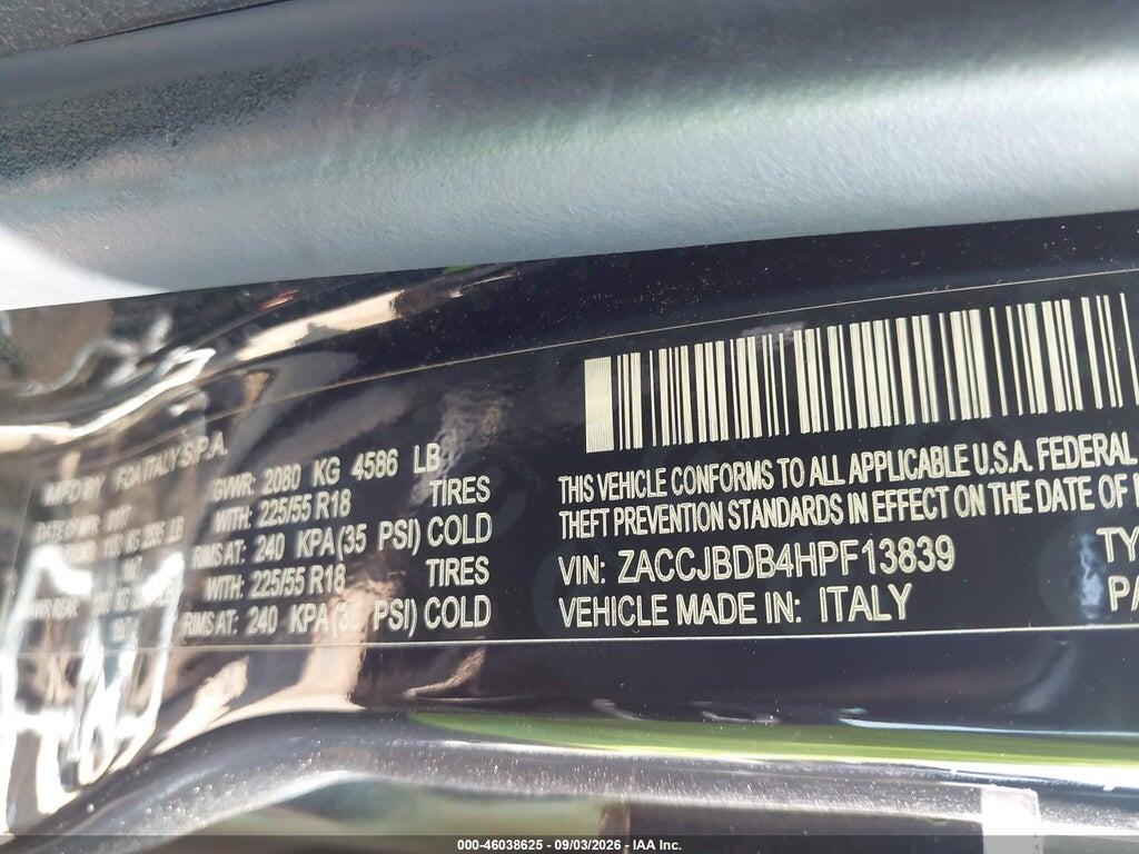 ZACCJBDB4HPF13839 2017 JEEP RENEGADE photo no. 9