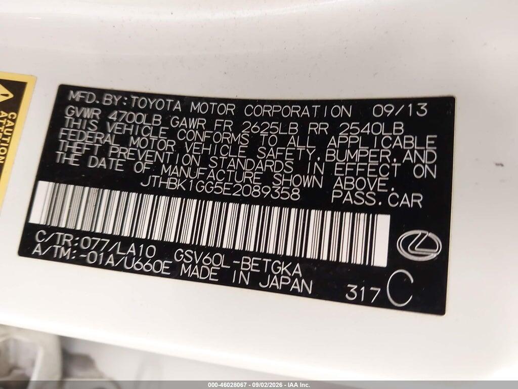 JTHBK1GG5E2089358 2014 LEXUS ES 350 photo no. 9