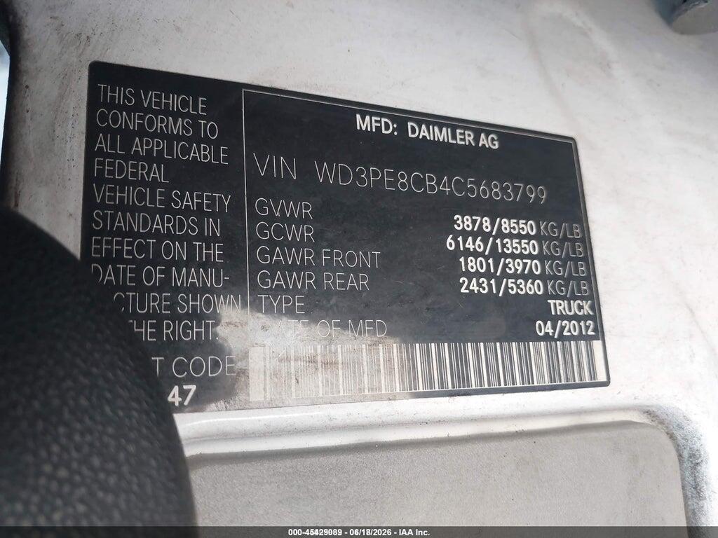 WD3PE8CB4C5683799 2012 MERCEDES-BENZ SPRINTER 2500 photo no. 9