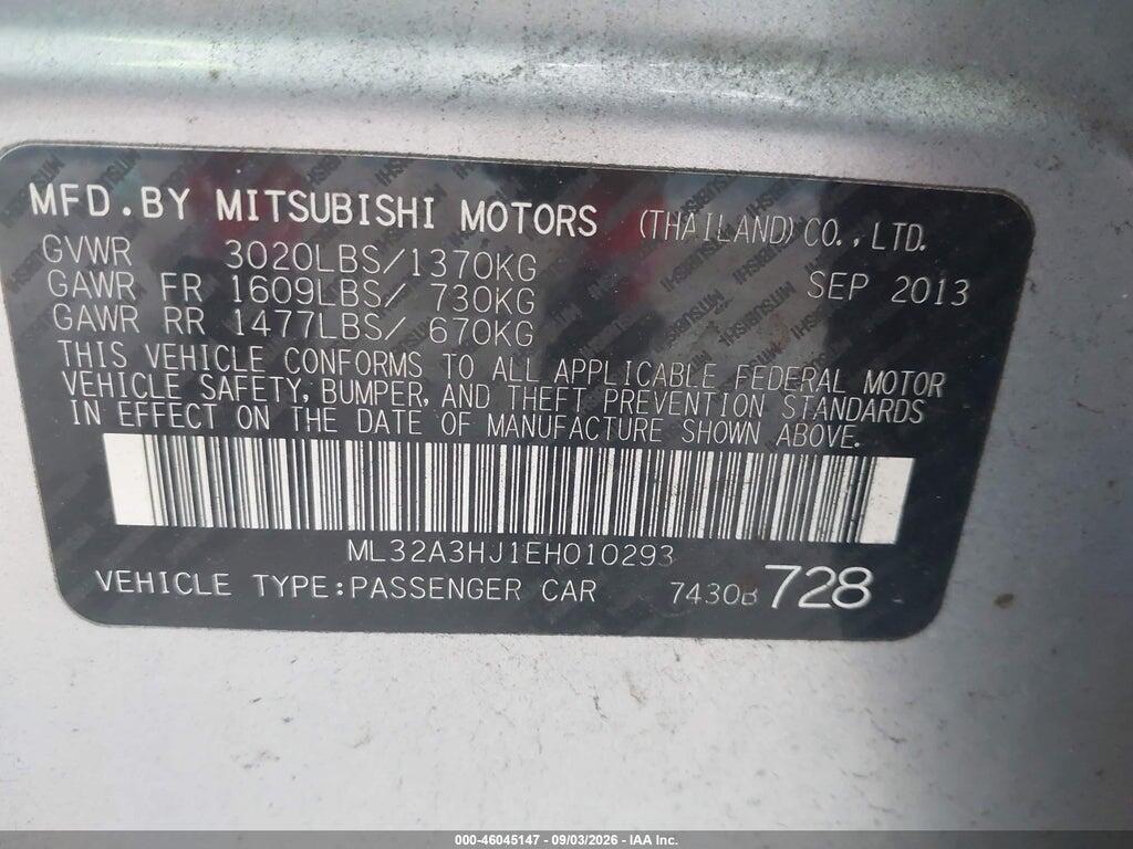 ML32A3HJ1EH010293 2014 MITSUBISHI MIRAGE photo no. 9