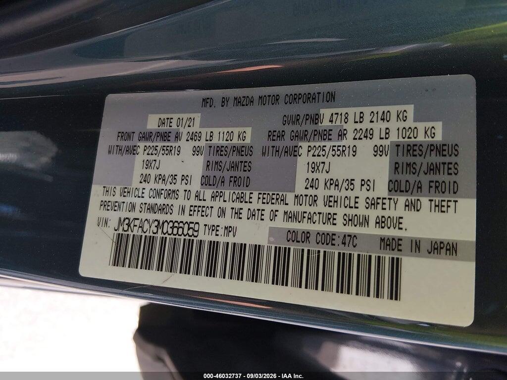 JM3KFACY3M0366059 2021 MAZDA CX-5 photo no. 9