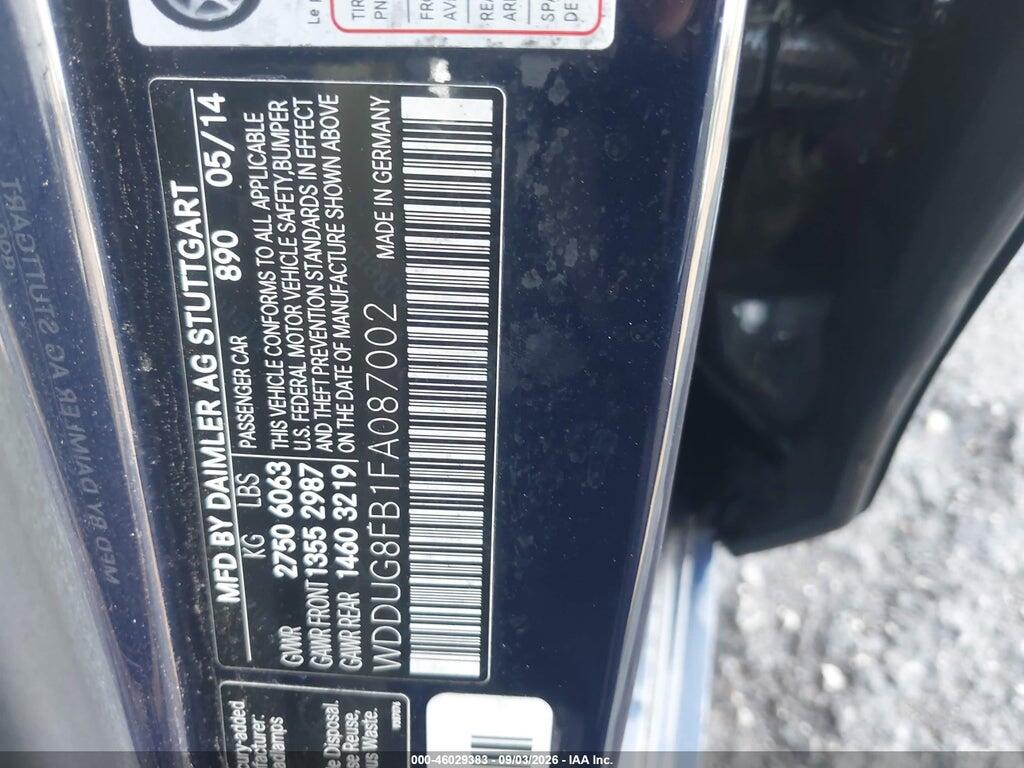 WDDUG8FB1FA087002 2015 MERCEDES-BENZ S 550 photo no. 9