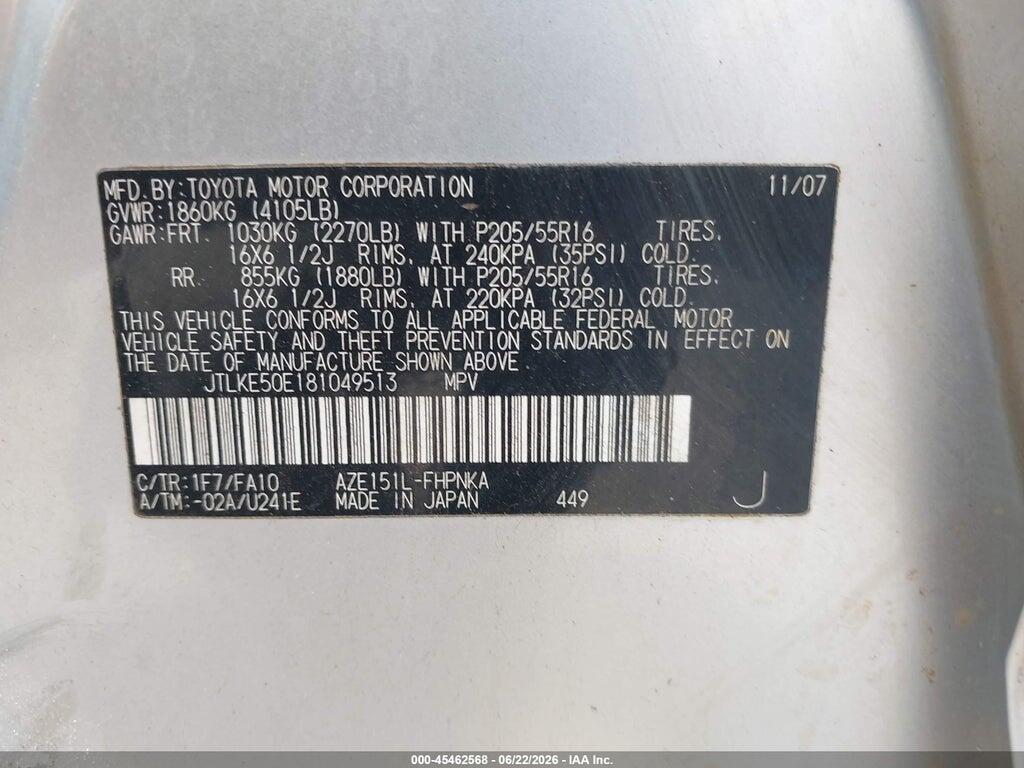 JTLKE50E181049513 2008 SCION XB photo no. 9
