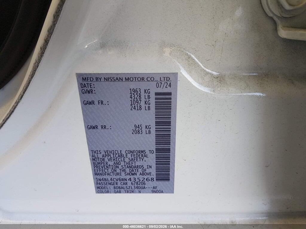 1N4BL4CV6RN435268 2024 NISSAN ALTIMA photo no. 9