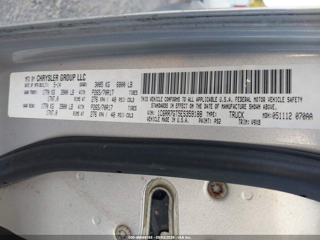 1C6RR7GT5ES359188 2014 RAM 1500 photo no. 9