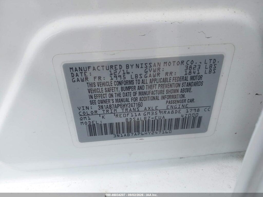 3N1AB7AP6HY247160 2017 NISSAN SENTRA photo no. 9