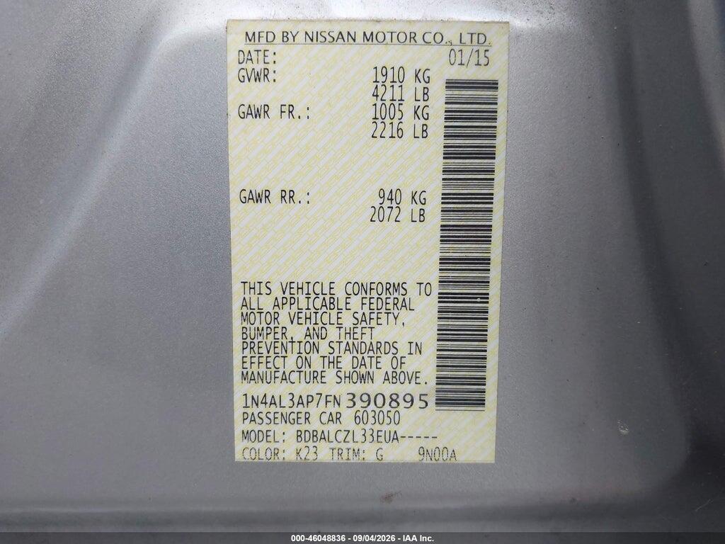 1N4AL3AP7FN390895 2015 NISSAN ALTIMA photo no. 9