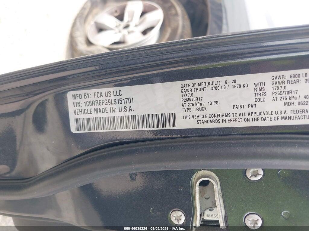 1C6RR6FG9LS151701 2020 RAM 1500 CLASSIC photo no. 9