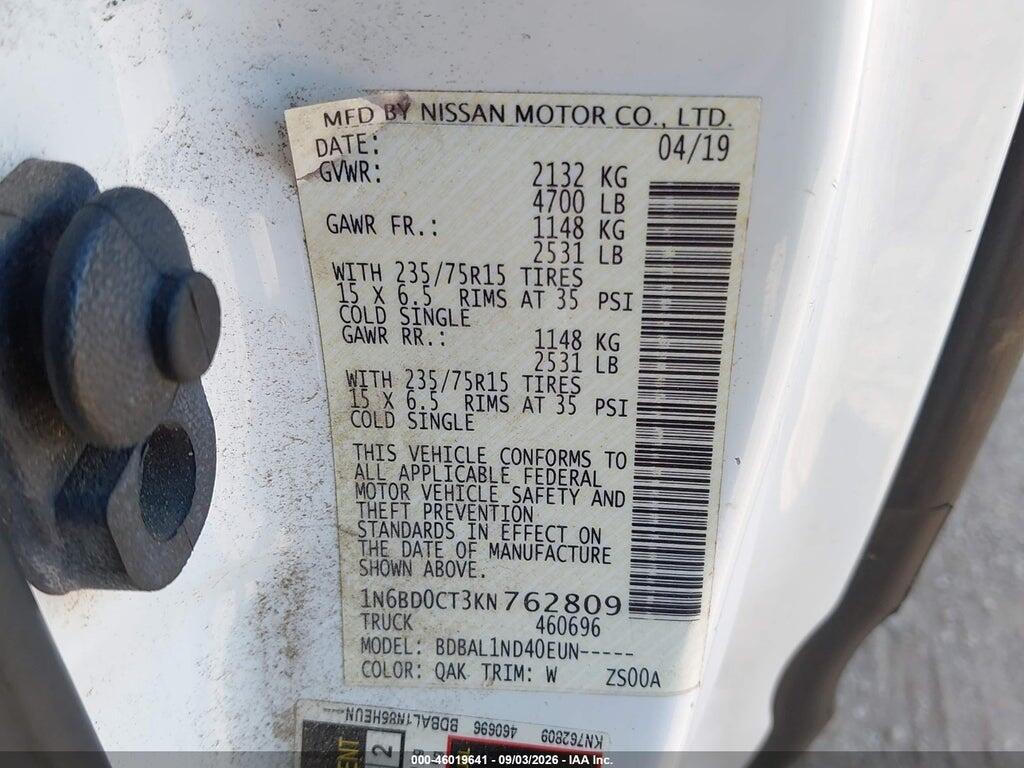 1N6BD0CT3KN762809 2019 NISSAN FRONTIER photo no. 9