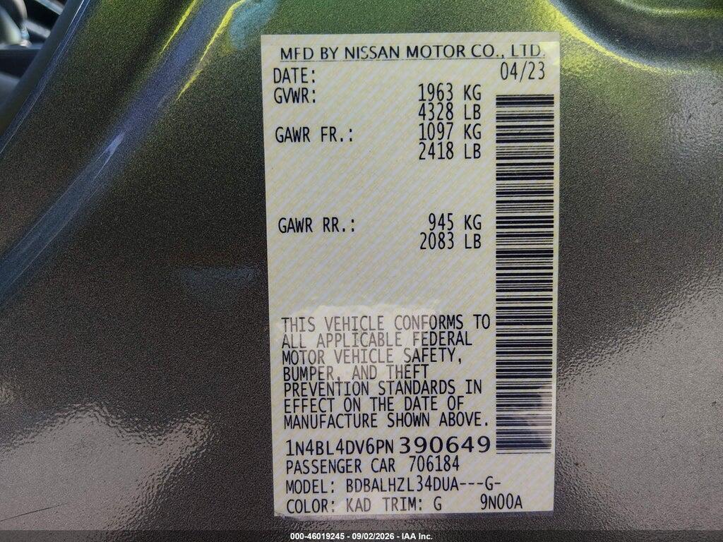 1N4BL4DV6PN390649 2023 NISSAN ALTIMA photo no. 9