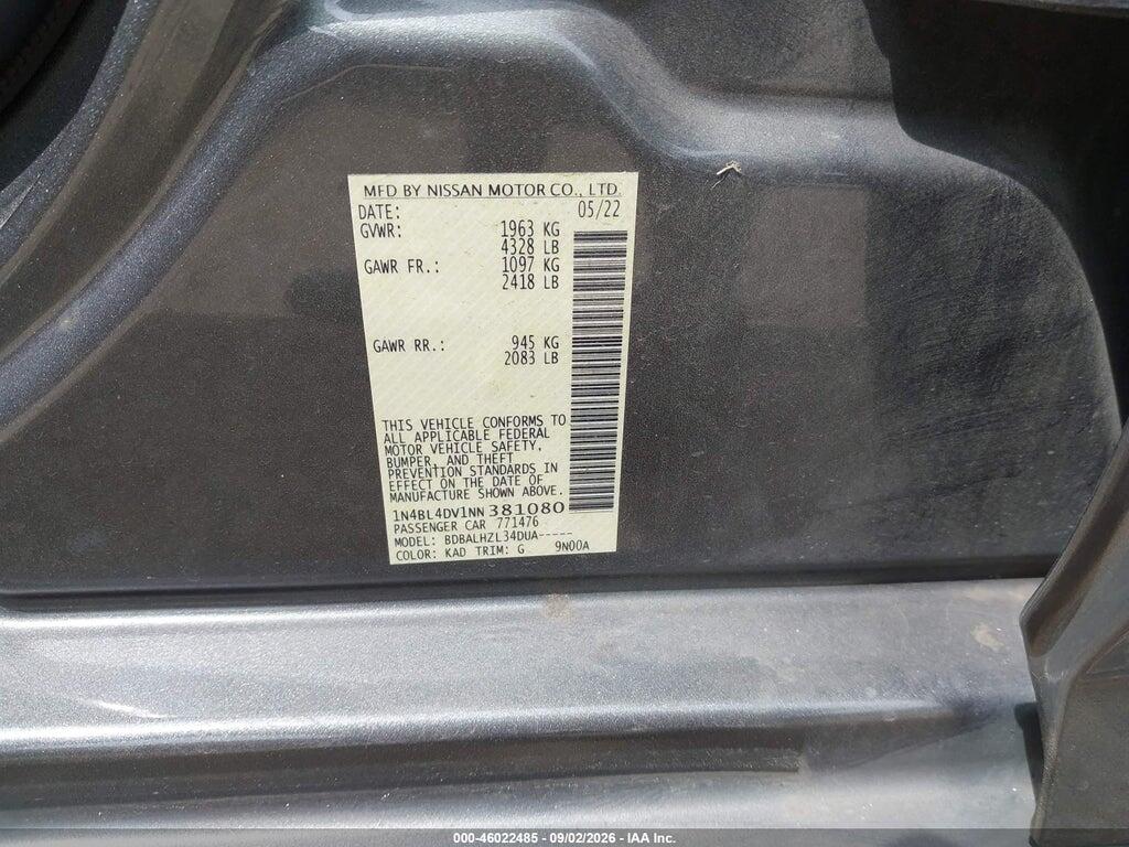 1N4BL4DV1NN381080 2022 NISSAN ALTIMA photo no. 9