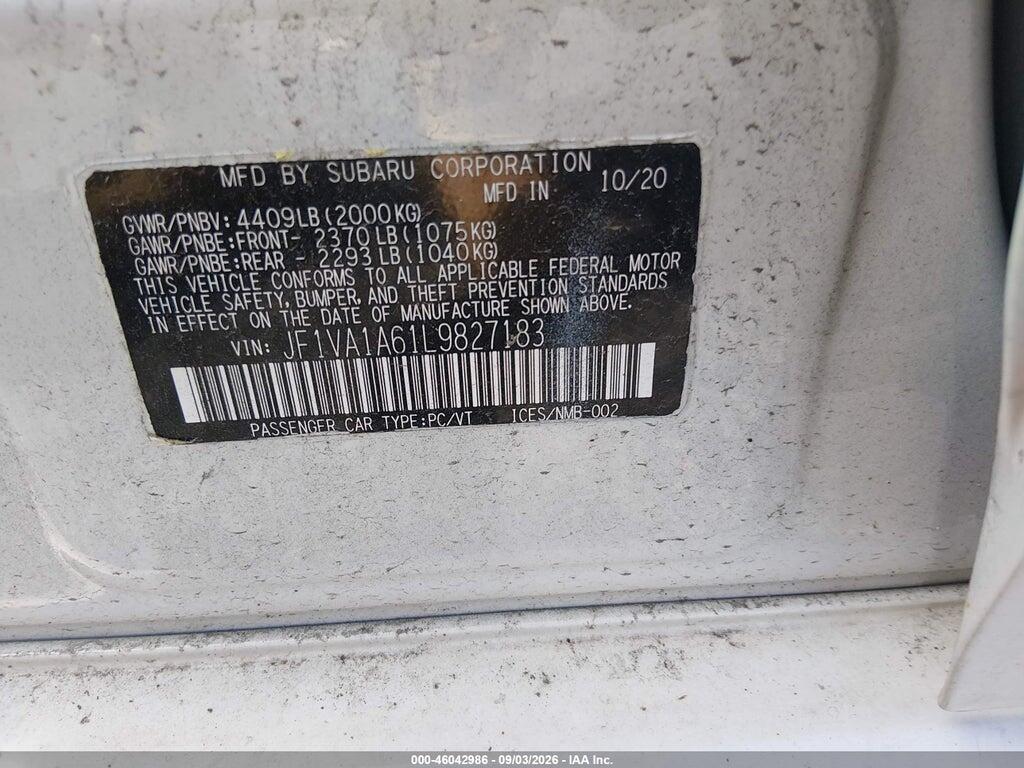 JF1VA1A61L9827183 2020 SUBARU WRX photo no. 9
