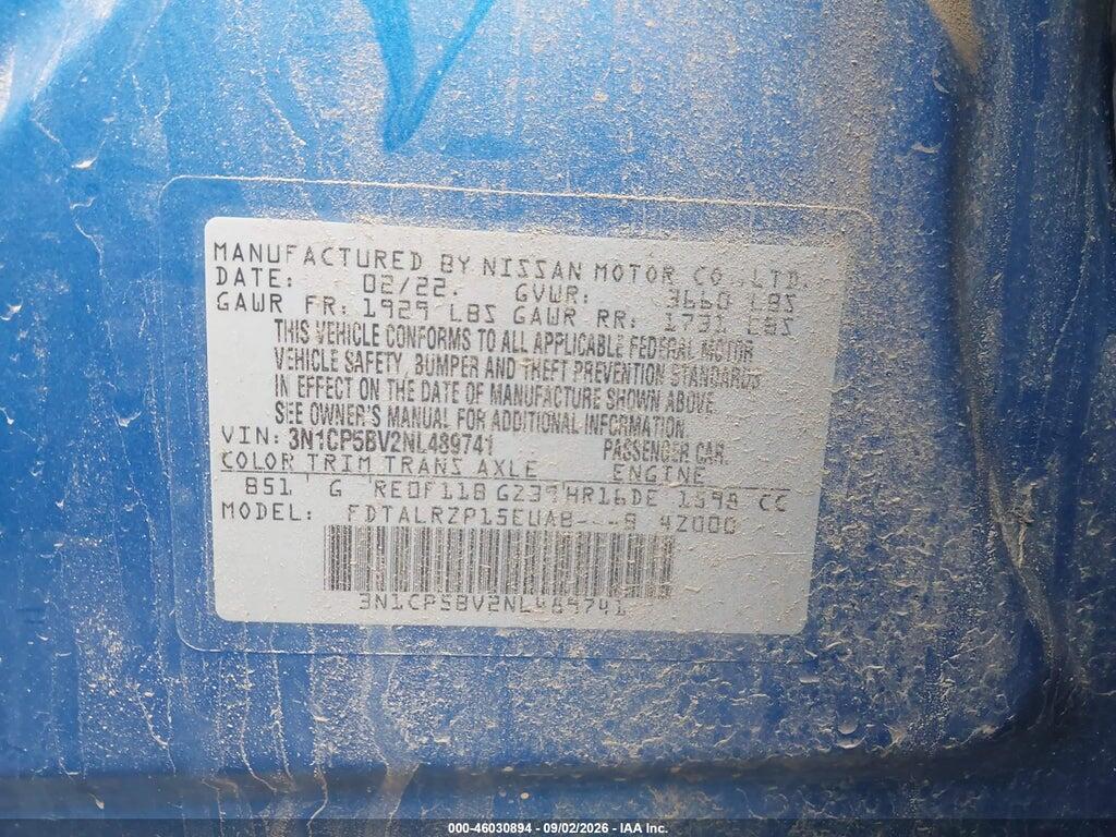 3N1CP5BV2NL489741 2022 NISSAN KICKS photo no. 9