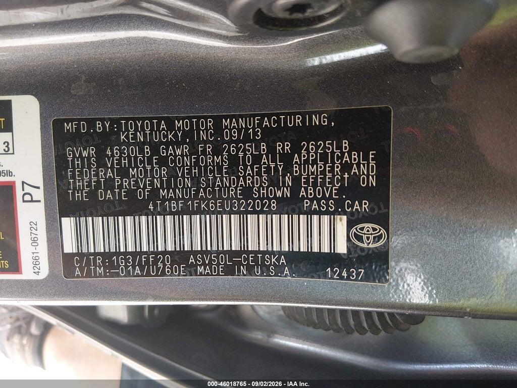 4T1BF1FK6EU322028 2014 TOYOTA CAMRY photo no. 9