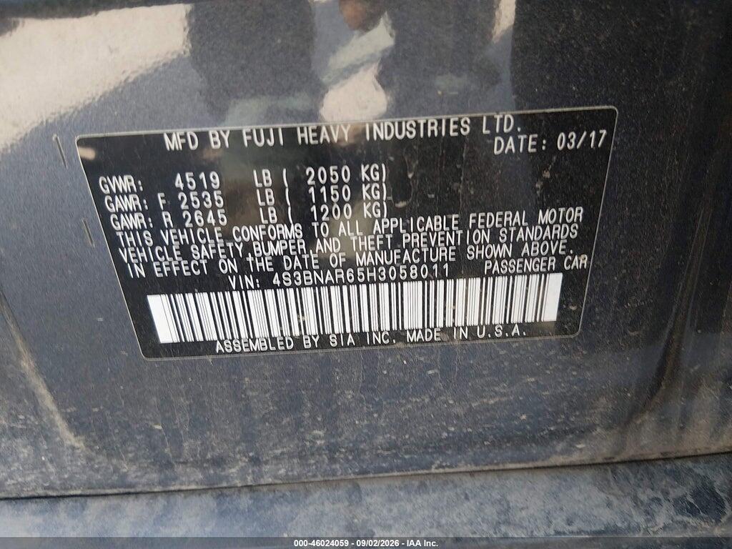4S3BNAR65H3058011 2017 SUBARU LEGACY photo no. 9